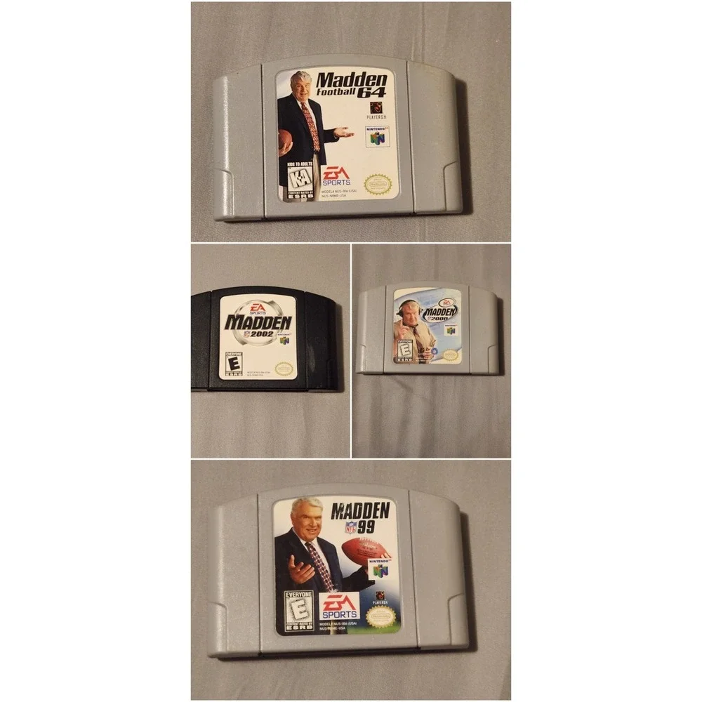 Madden N64 Lot Of 4 Games Only 2001 99 2002 Football 64